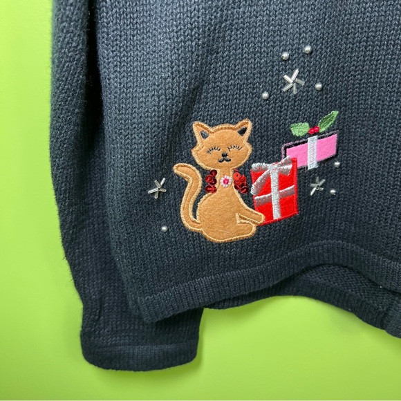 Holiday Christmas Tree Sweater Basic Editions cardigan size S - Picture 5 of 5